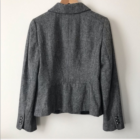 ANN TAYLOR Grey Structured Tweed Blazer - Picture 5 of 7